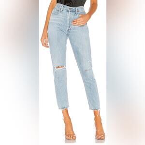Agolde Jamie High Rise Classic in Light Blue Wash Shakedown Size 27